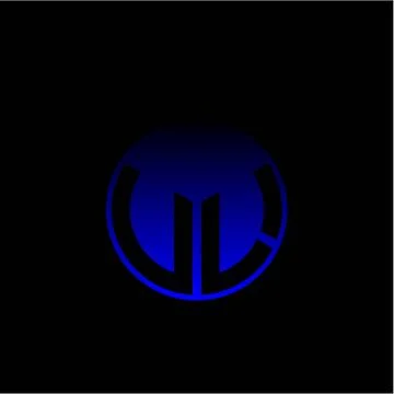 Initial letter U L Modern circle with elegant colored background frame Stock Illustration