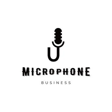 Initial letter U microphone icon logo design inspiration Stock Illustration