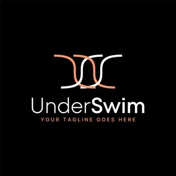 Initial letter U or SS font with cut line Related to monogram typography style Illustrazione stock