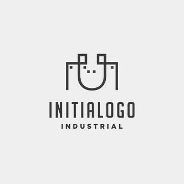 Initial letter u real estate logo design vector illustration Stock Illustration