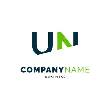 Initial Letter UN Icon Logo Design Template Stock Illustration