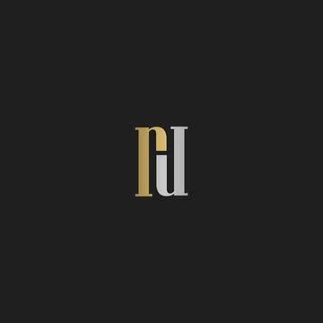 Initial letter UR logo or RU logo vector design template Illustrazione stock