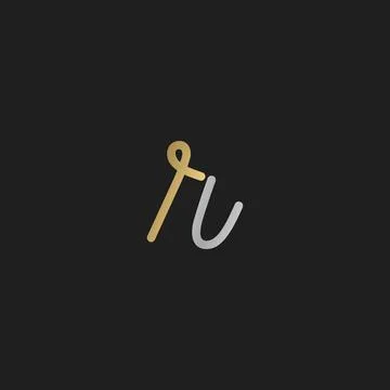 Initial letter UR logo or RU logo vector design template Stock Illustration