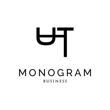 Initial Letter UT Monogram Logo Design Template Stock Illustration