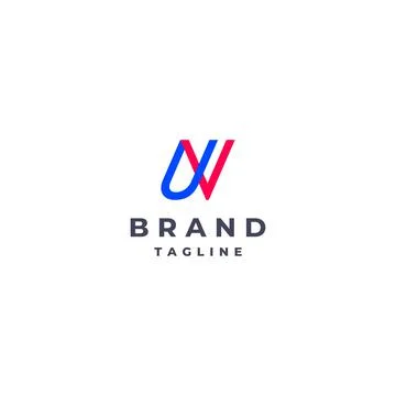 Initial Letter UV Logo Design Stock Illustration