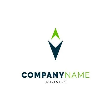 Initial Letter V Arrow Up Icon Logo Design Template Stock Illustration