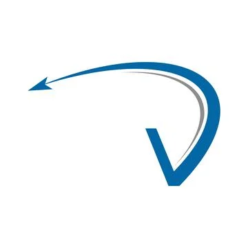 Initial letter v arrow swoosh icon logo design template Stock Illustration