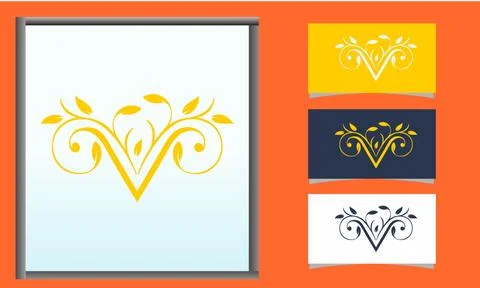 Initial Letter V for art and design template, logo template vector icon illus Stock Illustration