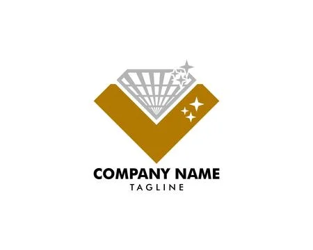Initial Letter V with Diamond Logo Template Design Stock Illustration