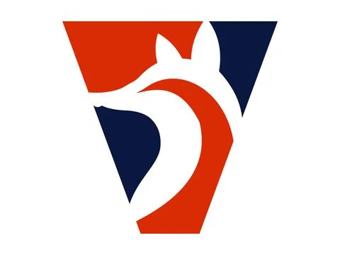 Initial Letter V Fox Icon Vector Illustration Stock Illustration