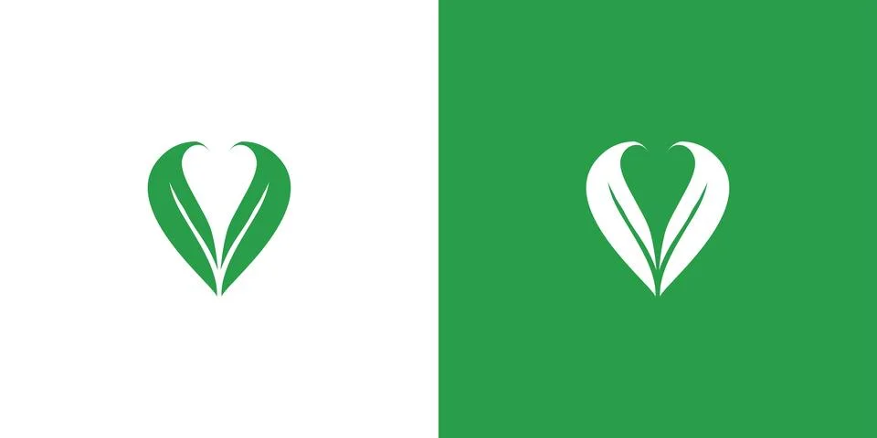 The initial letter V logo design combined with unique and elegant leaf orna.. Stock Illustration