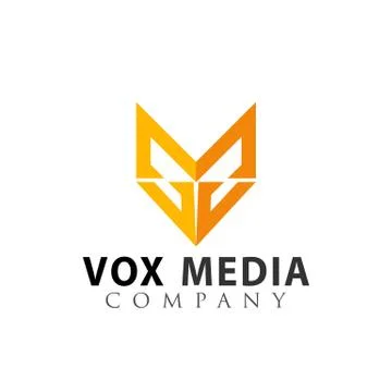 Initial Letter V or M Colorful Vox Media logo design vector Illustration Stock Illustration