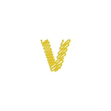 Initial letter V scribble gold logo Stock Illustration