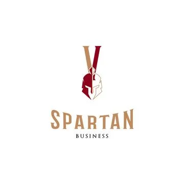 Initial Letter V Spartan Icon Logo Design Template Stock Illustration