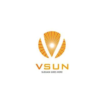 Initial Letter V Sunlight Icon Vector Logo Template Illustration Design 스톡 일러스트