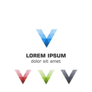 Initial letter V triangle logotype. Vector logo template Stock Illustration