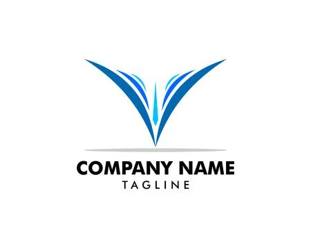 Initial Letter V with Wing Logo Template Design Vector Stock Illustration
