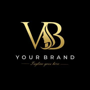 Initial Letter VB Beauty Face Logo Design Vector Stock-Illustration