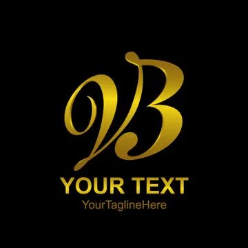 Initial letter VB logo template colored gold elegant luxury design for busine Stock Illustration