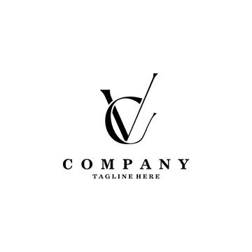 Initial letter VC logo design vector Иллюстрация
