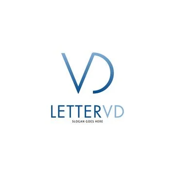 Initial Letter VD Icon Vector Logo Template Illustration Design Stock Illustration
