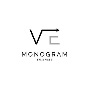 Initial letter VE arrow monogram logo design inspiration Stock Illustration