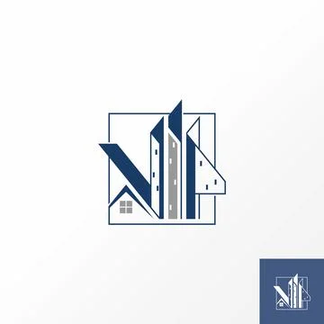 Initial letter VIP font with home building house property construction Stock Illustration