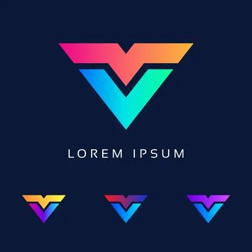 Initial Letter VM Logo Design - VM Letter Logo - Technology Company concept Stock Illustration