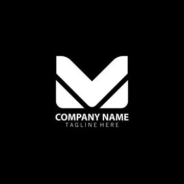 Initial letter VM MV logo design vector Stock Illustration