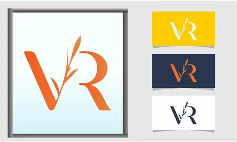 Initial Letter VR for art and design template, logo template vector icon illu Stock Illustration