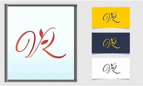 Initial Letter VR for art and design template, logo template vector icon illu Stock Illustration