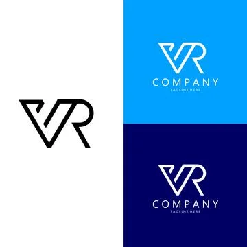 Initial letter VR modern logo design vector Stock Illustration