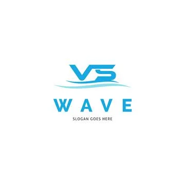 Initial Letter VS Wave Icon Vector Logo Template Illustration Design Stock Illustration