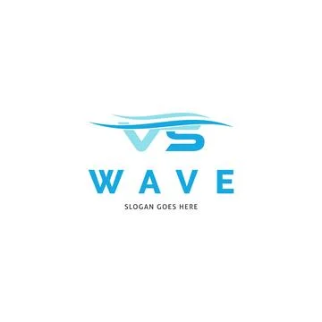 Initial Letter VS Wave Icon Vector Logo Template Illustration Design Stock Illustration