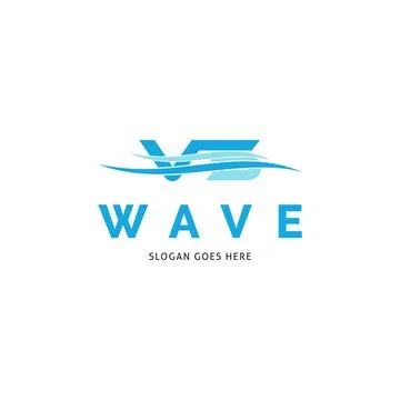 Initial Letter VS Wave Icon Vector Logo Template Illustration Design Stock Illustration