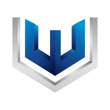 Initial letter VW in 3d Hexagon concept design. Symbol graphic template eleme Illustrazione stock