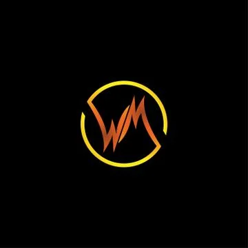 Initial letter w and m logo design template Stock Illustration