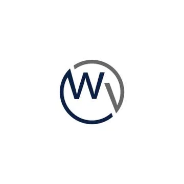 Initial letter w and v Stock Illustration