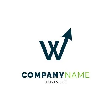 Initial Letter W Arrow Up Icon Logo Design Template Stock Illustration