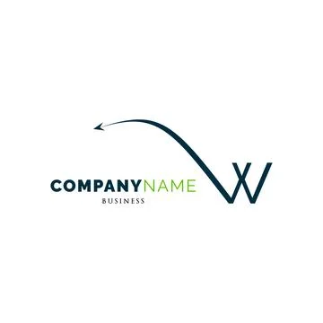 Initial Letter W Arrow Up Icon Logo Design Template Stock Illustration
