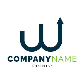 Initial Letter W Arrow Up Icon Logo Design Template Stock Illustration