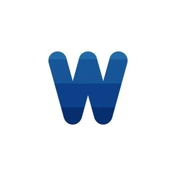 Initial letter W blue stipes logo template. Stock Vector illustration isolate Illustrazione stock