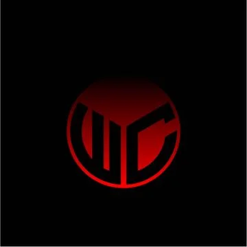 Initial letter W C Modern circle with elegant colored background frame Stock Illustration