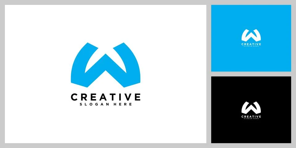 Initial letter W design template Stock Illustration