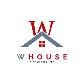 Initial Letter W House Icon Vector Logo Template Illustration Design Stock Illustration
