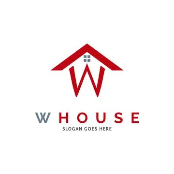 Initial Letter W House Icon Vector Logo Template Illustration Design Stock Illustration