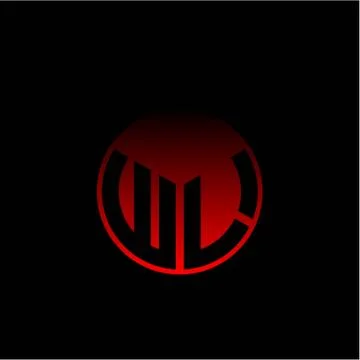 Initial letter W L Modern circle with elegant colored background frame Stock Illustration