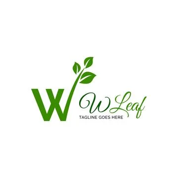 Initial letter W leaf logo design inspiration Stock Illustration
