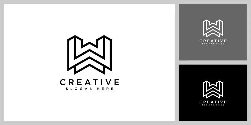 Initial letter w logo vector design Stock Illustration