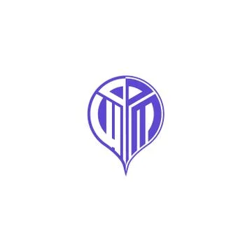 Initial letter W M Modern and unique location design Stock Illustration